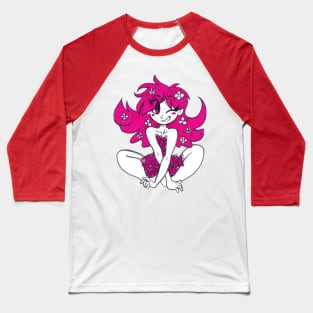 Pink Flower Girl Baseball T-Shirt